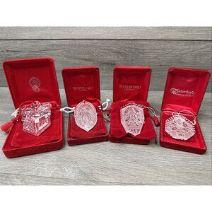 Waterford Crystal Glass Ornaments Lot Of 4 - 1996 -1987 - 1988